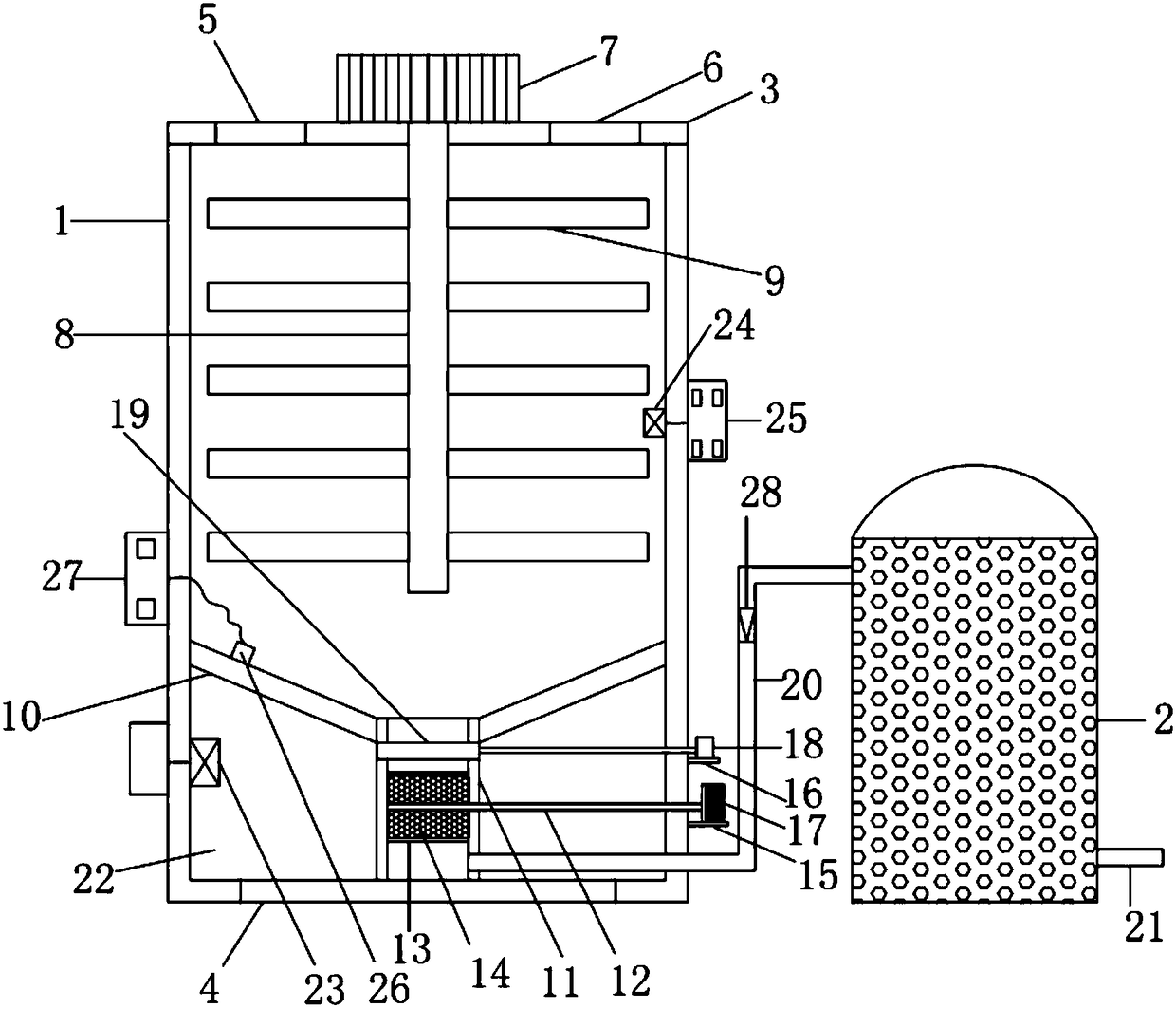 Wastewater treatment device for treating sludge containing mercury