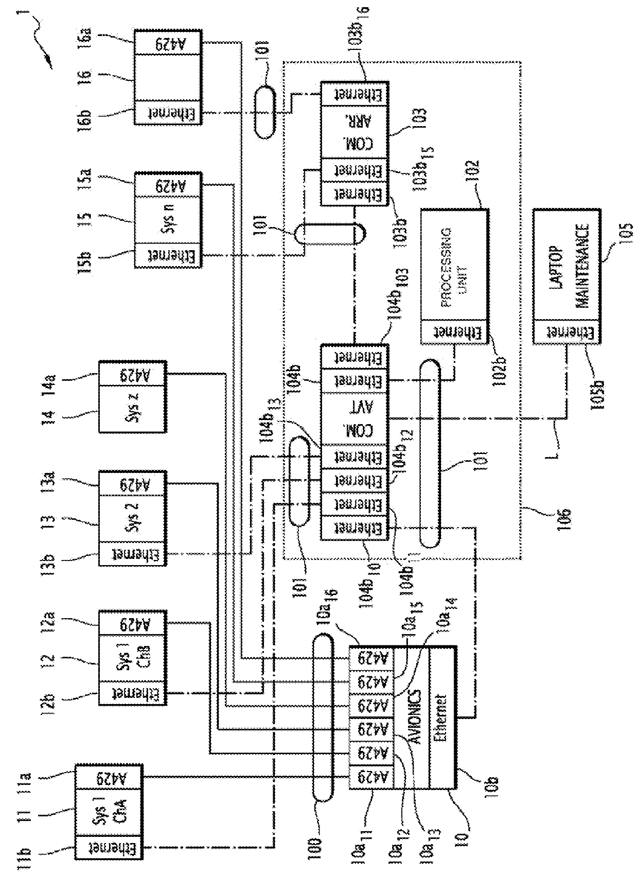 On-board maintenance system of an aircraft, and associated aircraft