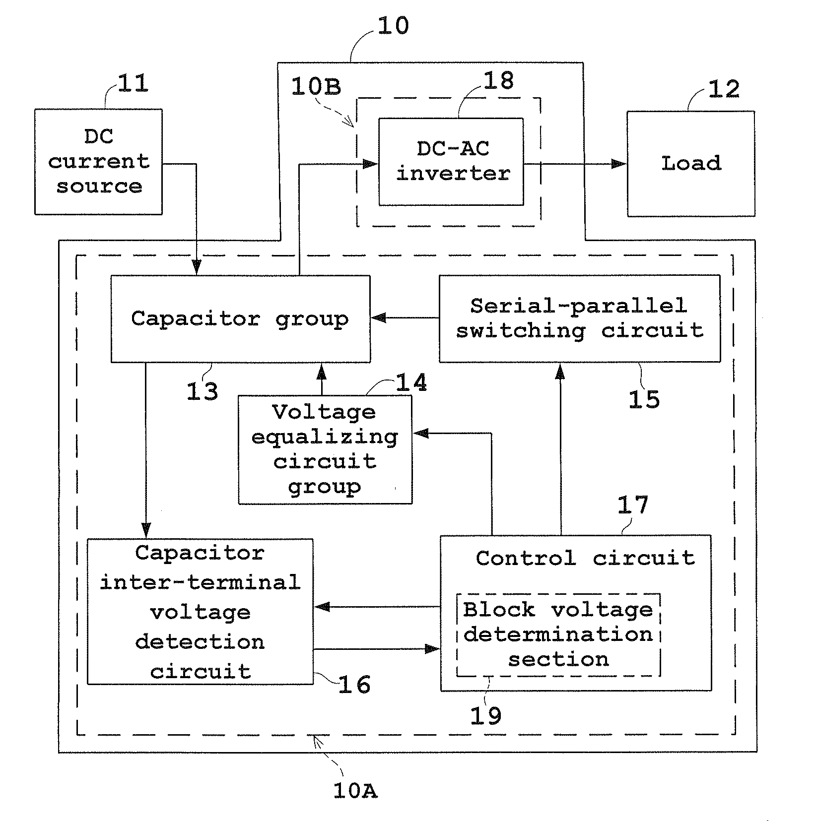 Electric power storage system using capacitors and control method thereof