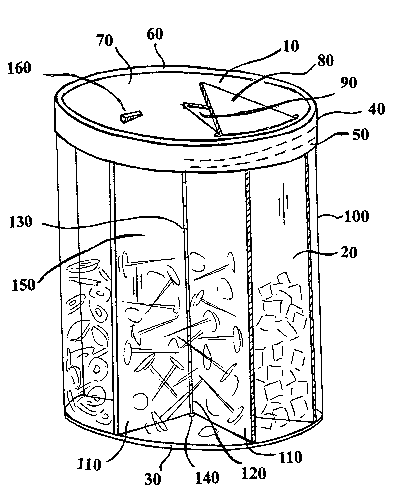 Self-adjusting container