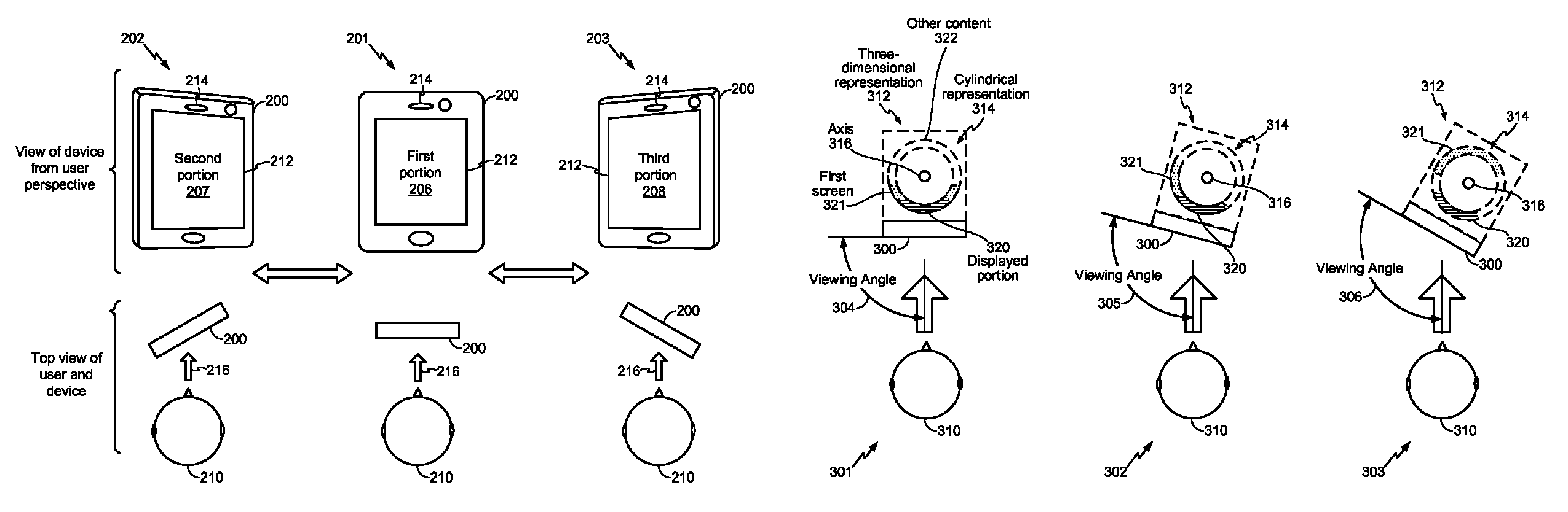 System and method to display content based on viewing orientation