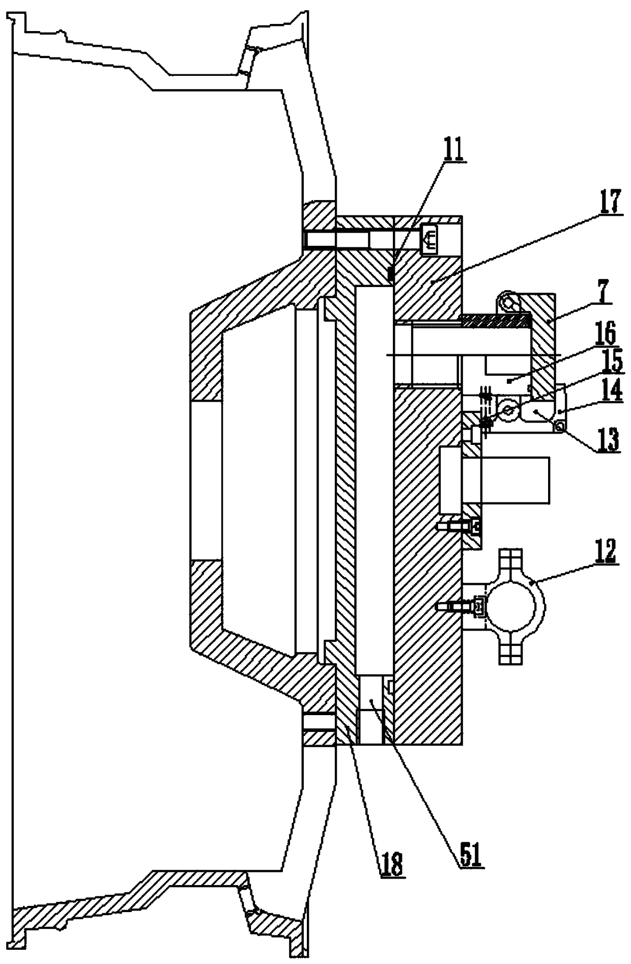 Device for simulating fast deflation of tire burst in automobile