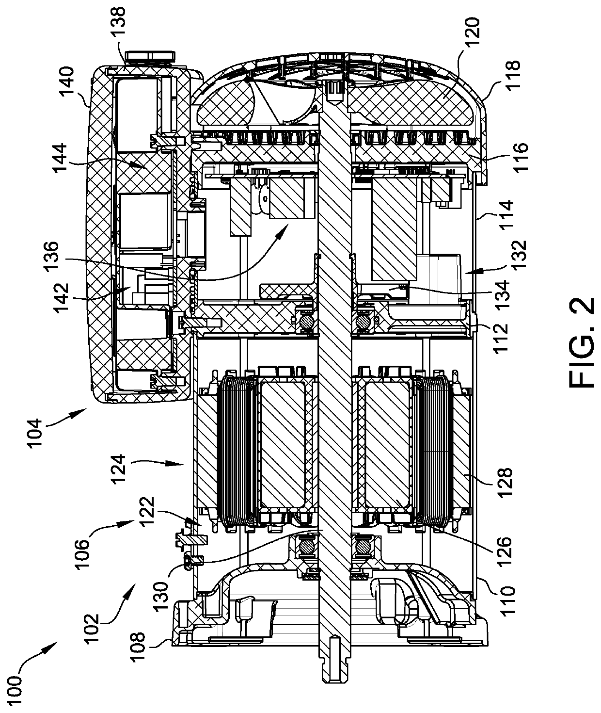 Electric machine assembly having a wire guiding structure