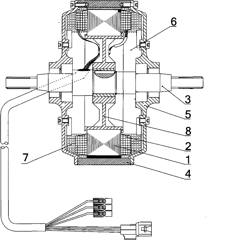 Motor liquid cooling structure