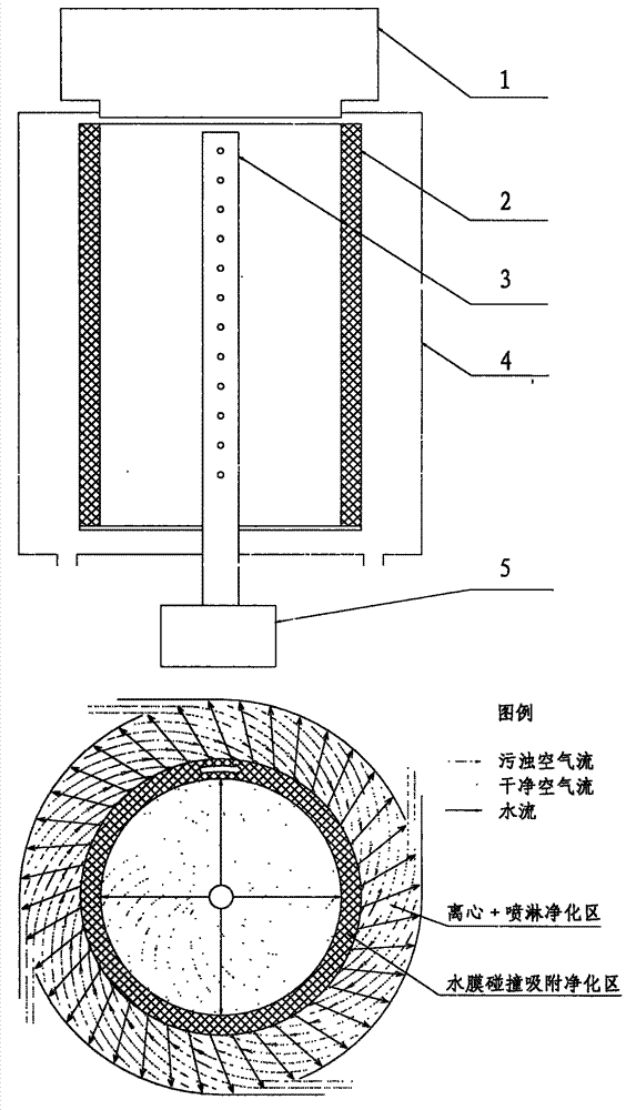 Wet air purification method and air purification apparatus