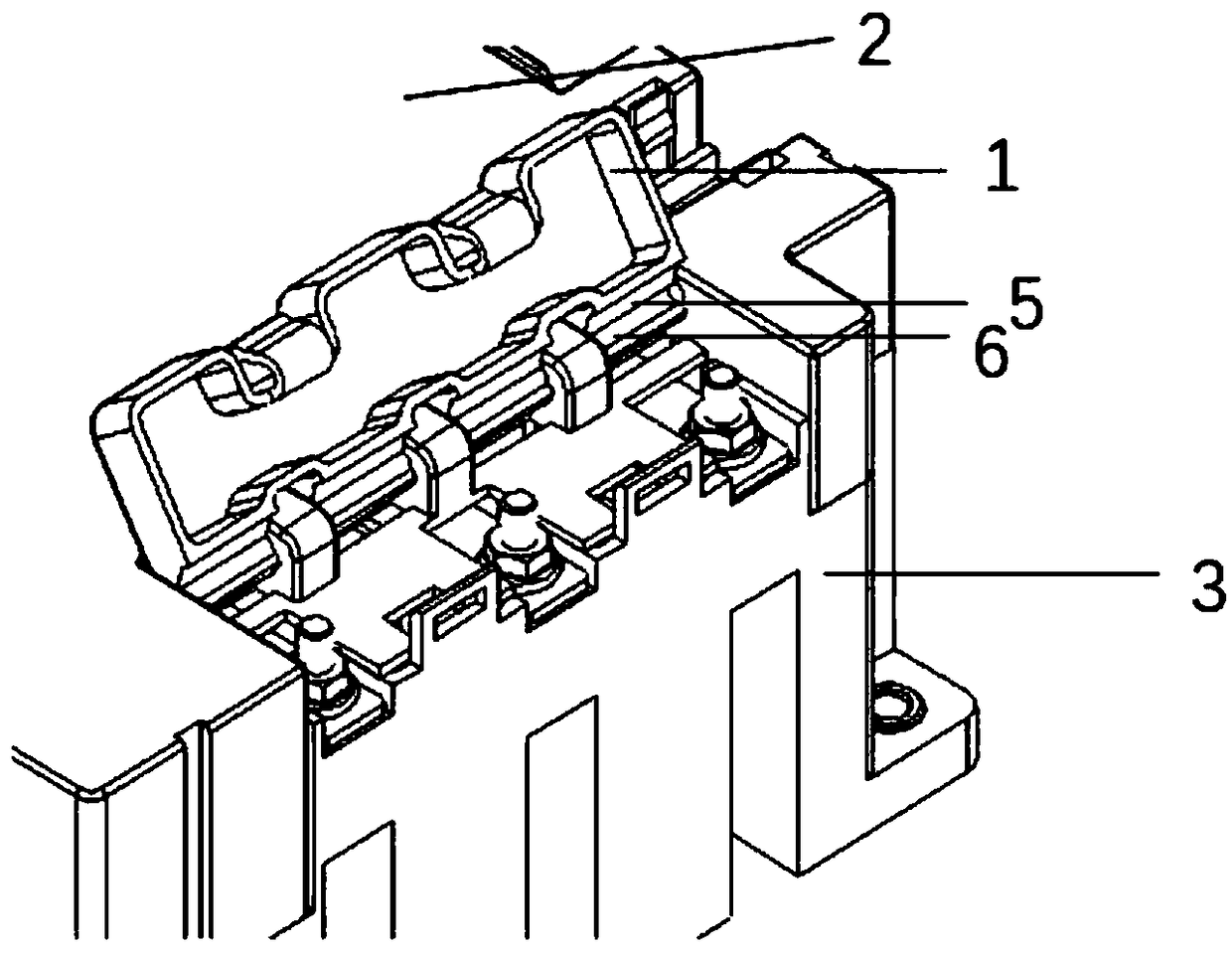 A protective cover plate at the input and output ends of a battery disconnecting unit and a high-voltage distribution box