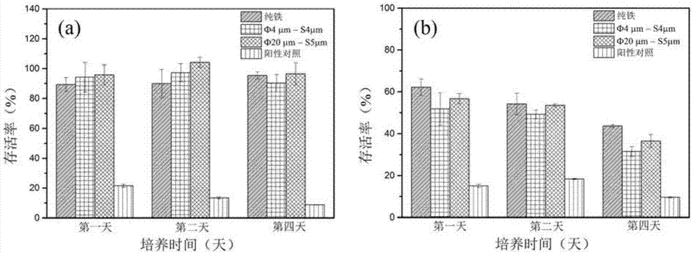 Iron-based material of surface patterning deposited metal and preparation method and application of iron-based material