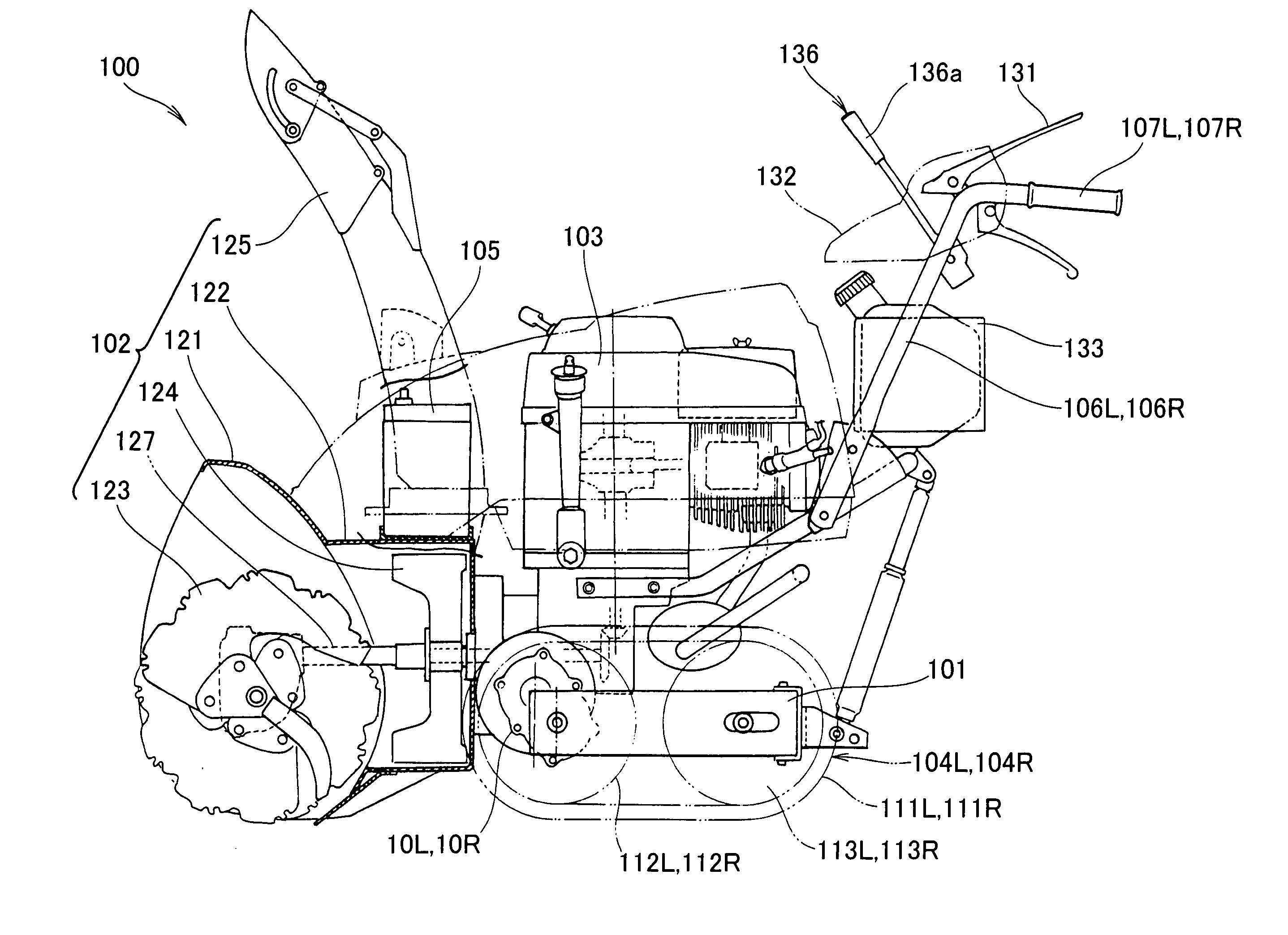 Electric motor, power apparatus using the same, and self-propelled snow remover