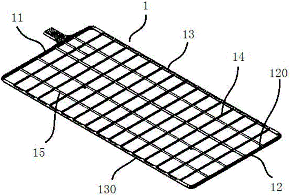Lead-acid storage battery plate grid of staircase structure, electrode plate and manufacturing technology of electrode plate