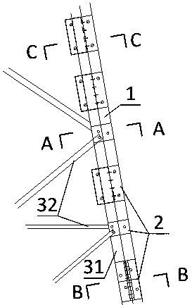 Crossed reinforcing device for power transmission tower