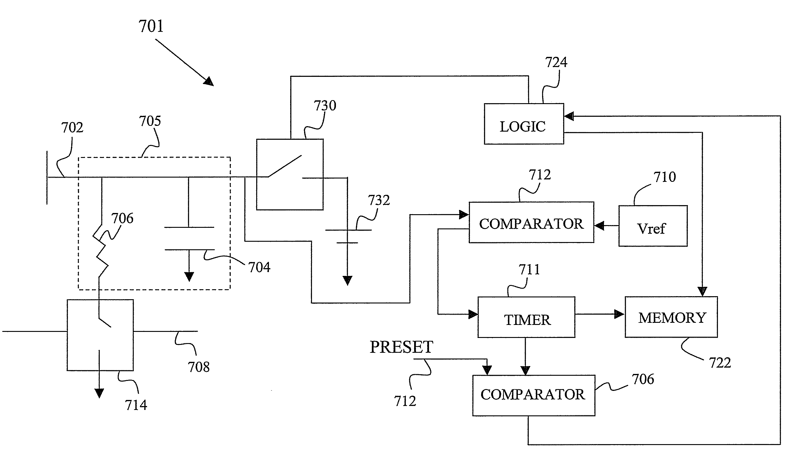 Measurement method for reading multi-level memory cell utilizing measurement time delay as the characteristic parameter for level definition