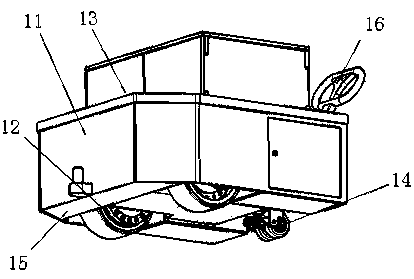 Traction row wheel type container carrying system