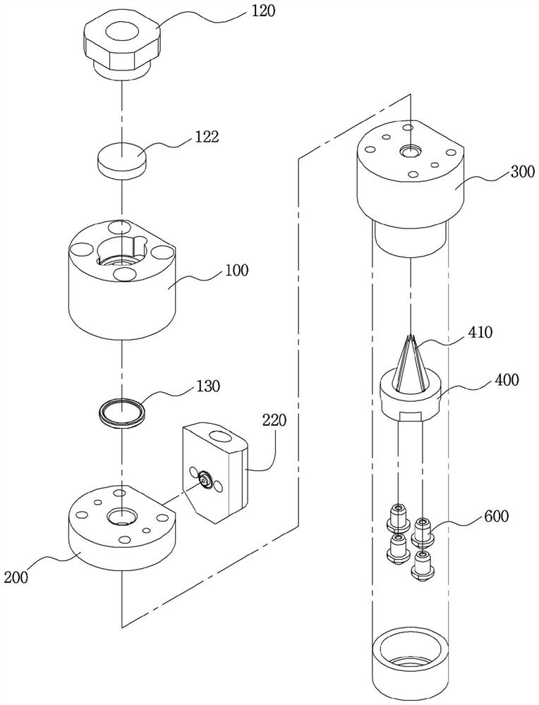 Needleless injector provided with multiple nozzles and method for manufacturing same