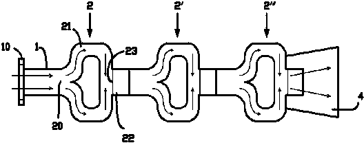 Hedging type exhaust silencer