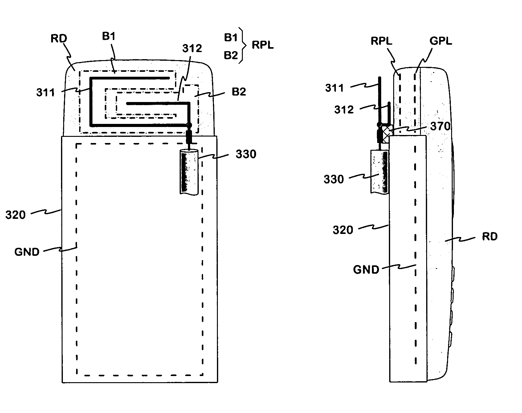 Arrangement for connecting additional antenna to radio device