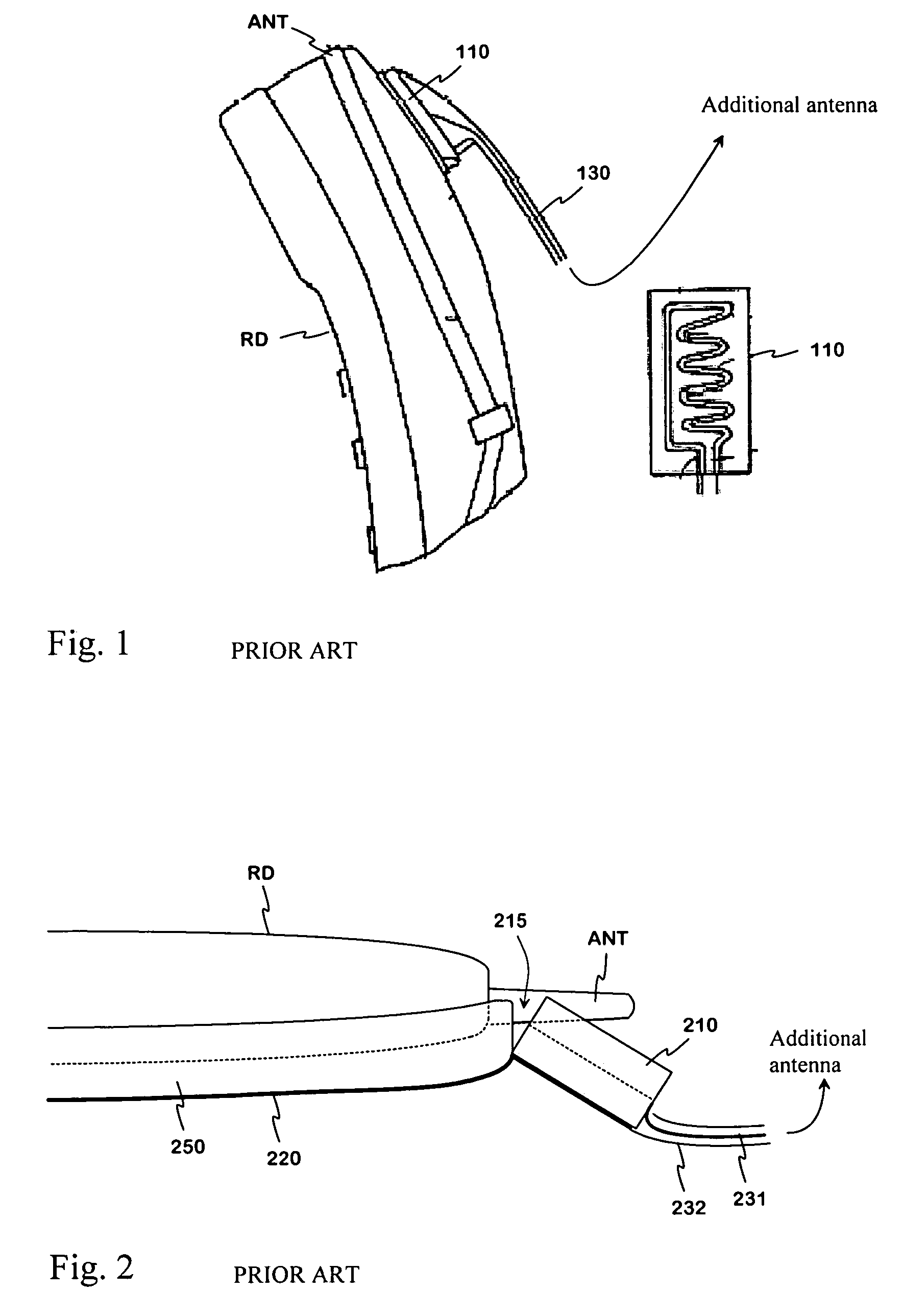 Arrangement for connecting additional antenna to radio device