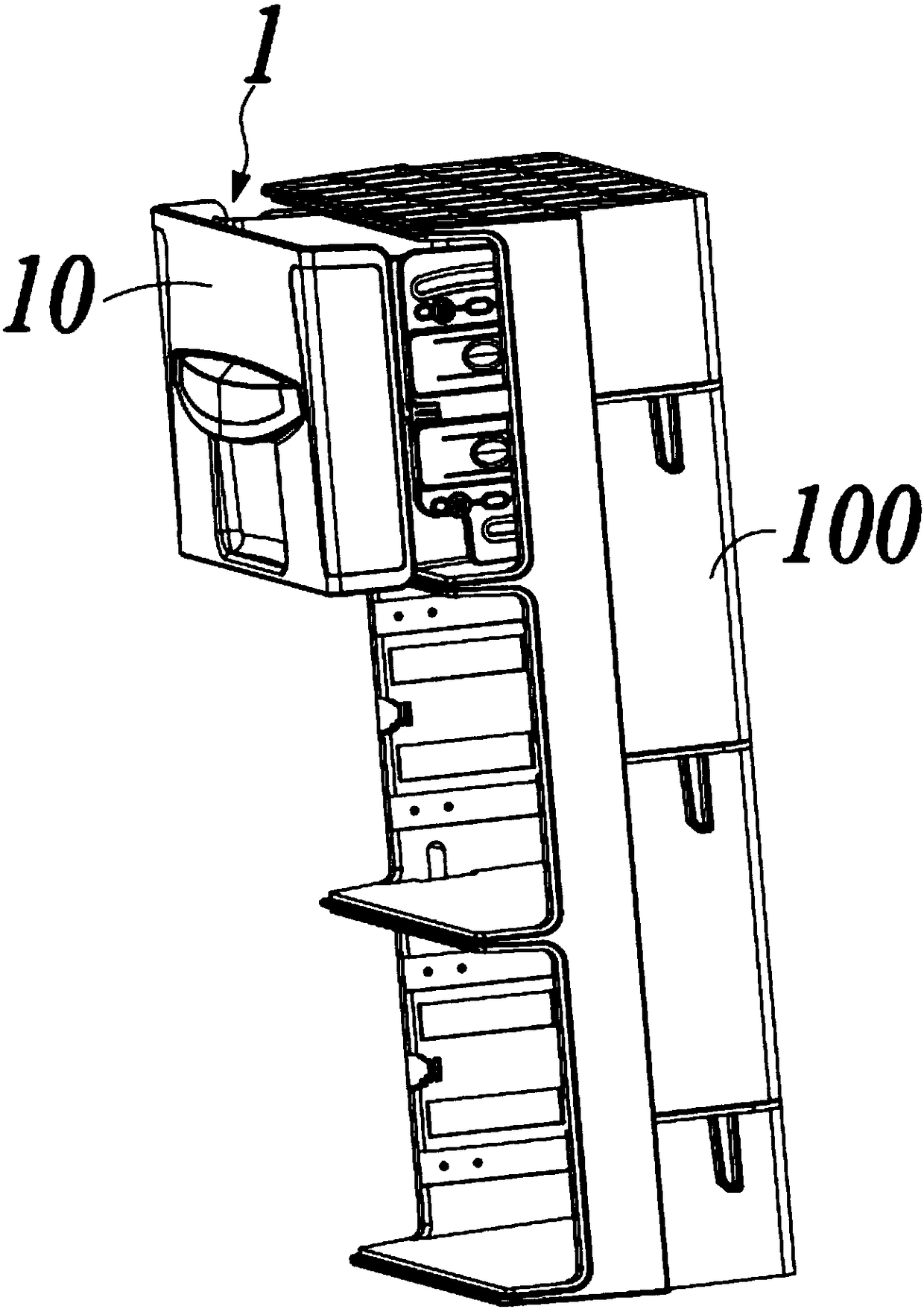 Refrigerator, refrigerator door body and reversible bottle holder