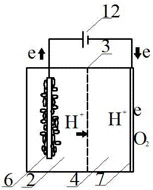 Method for synthesizing hydrogen peroxide through microbiological electrochemical system