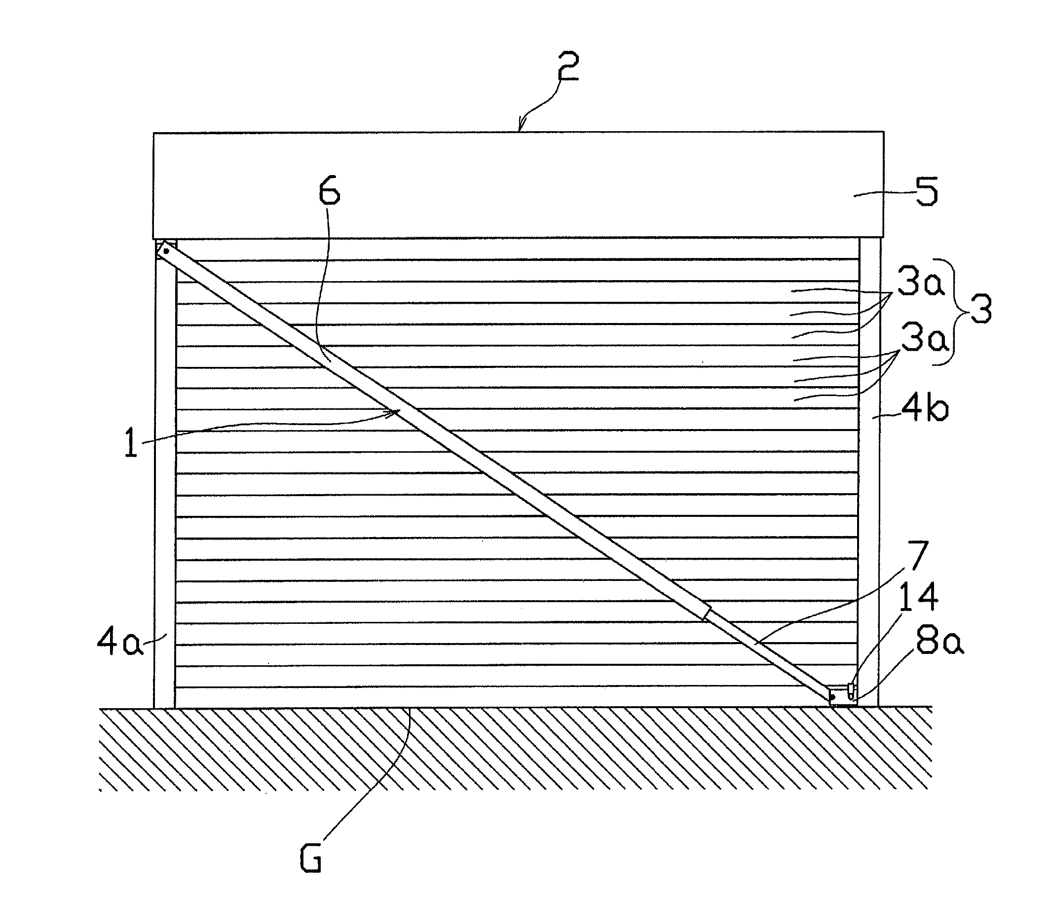 Reinforcing structure for slide shutter