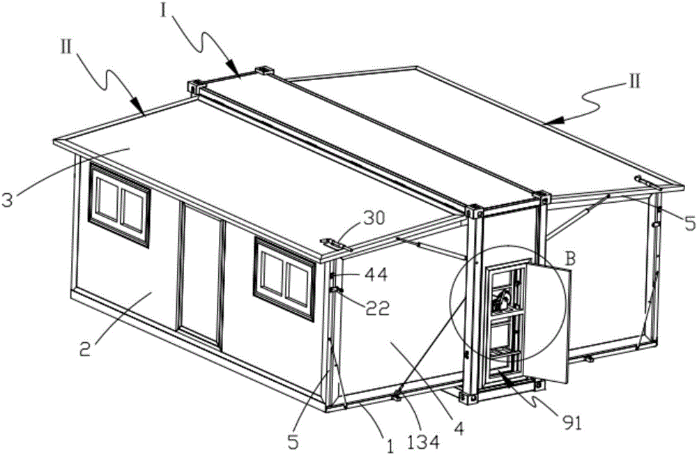 Unfolding and folding method for container type folding combination house