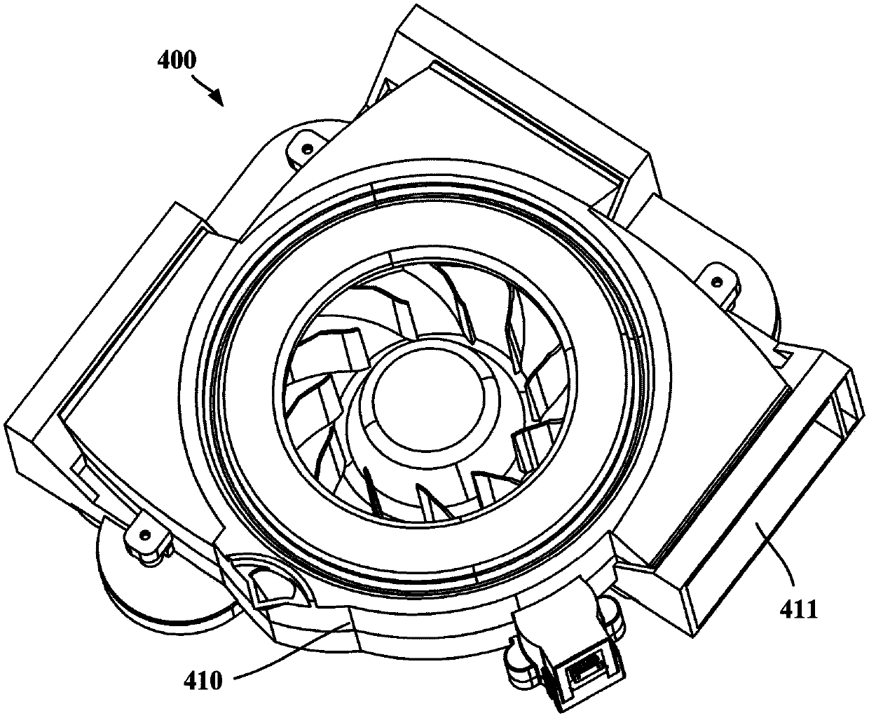 Branching air supply device and refrigerator