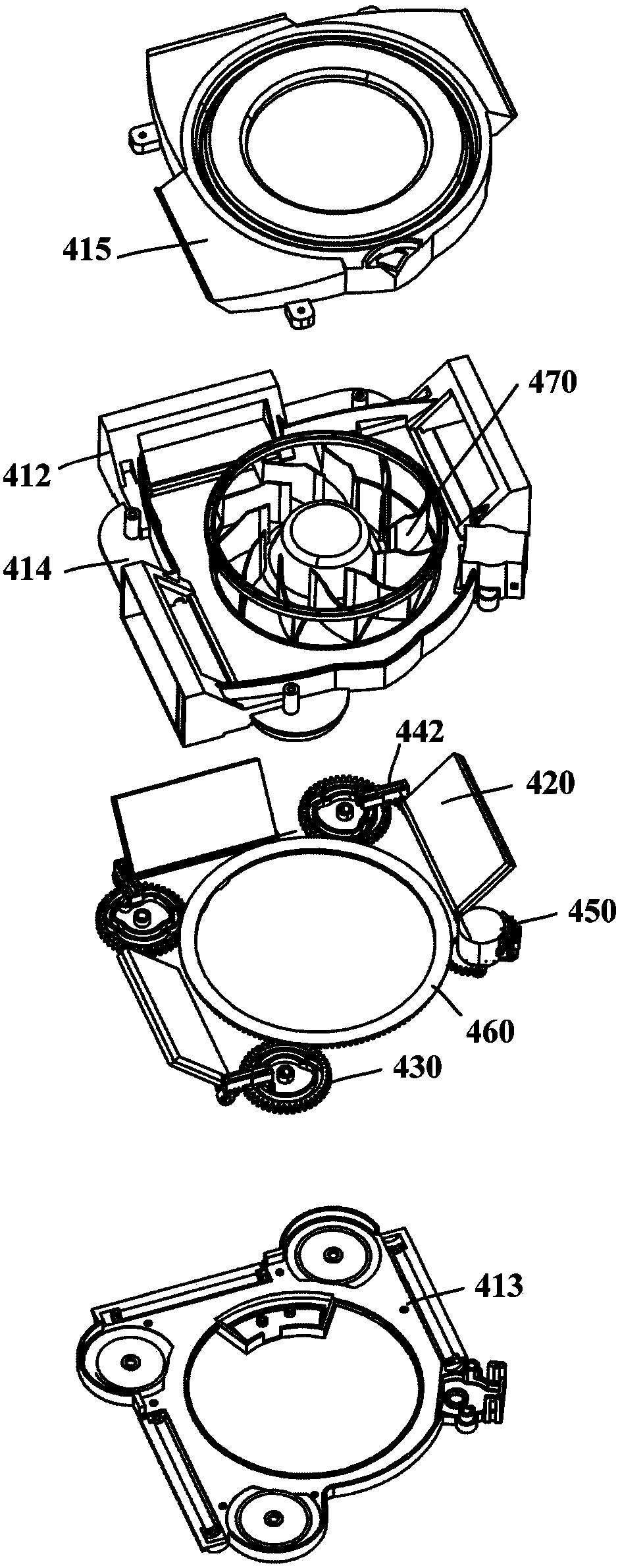 Branching air supply device and refrigerator