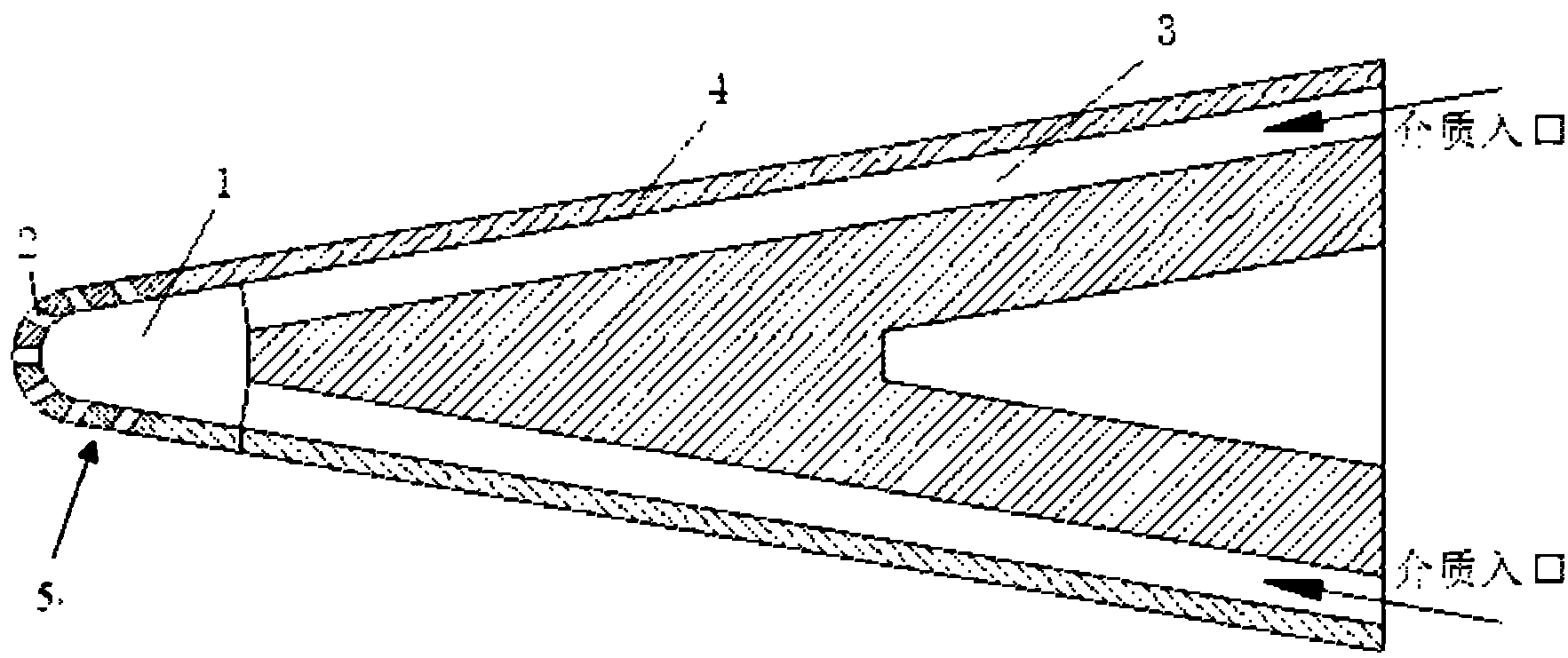 Air film and micro straight channel cooling structure for front edge of hypersonic vehicle