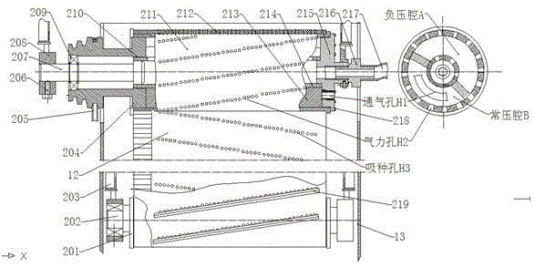 A rice precision water direct seeding machine