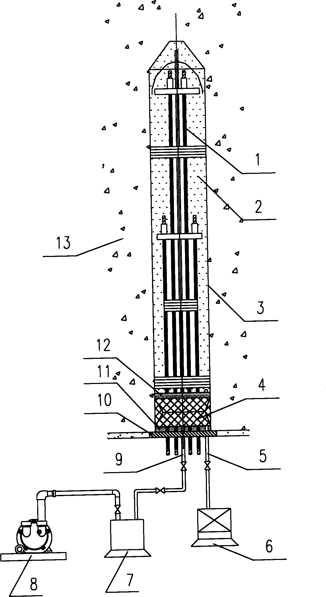 Vertical pipe vacuum pre pressing bidirectional slip casting method and sealed slip casting system thereof