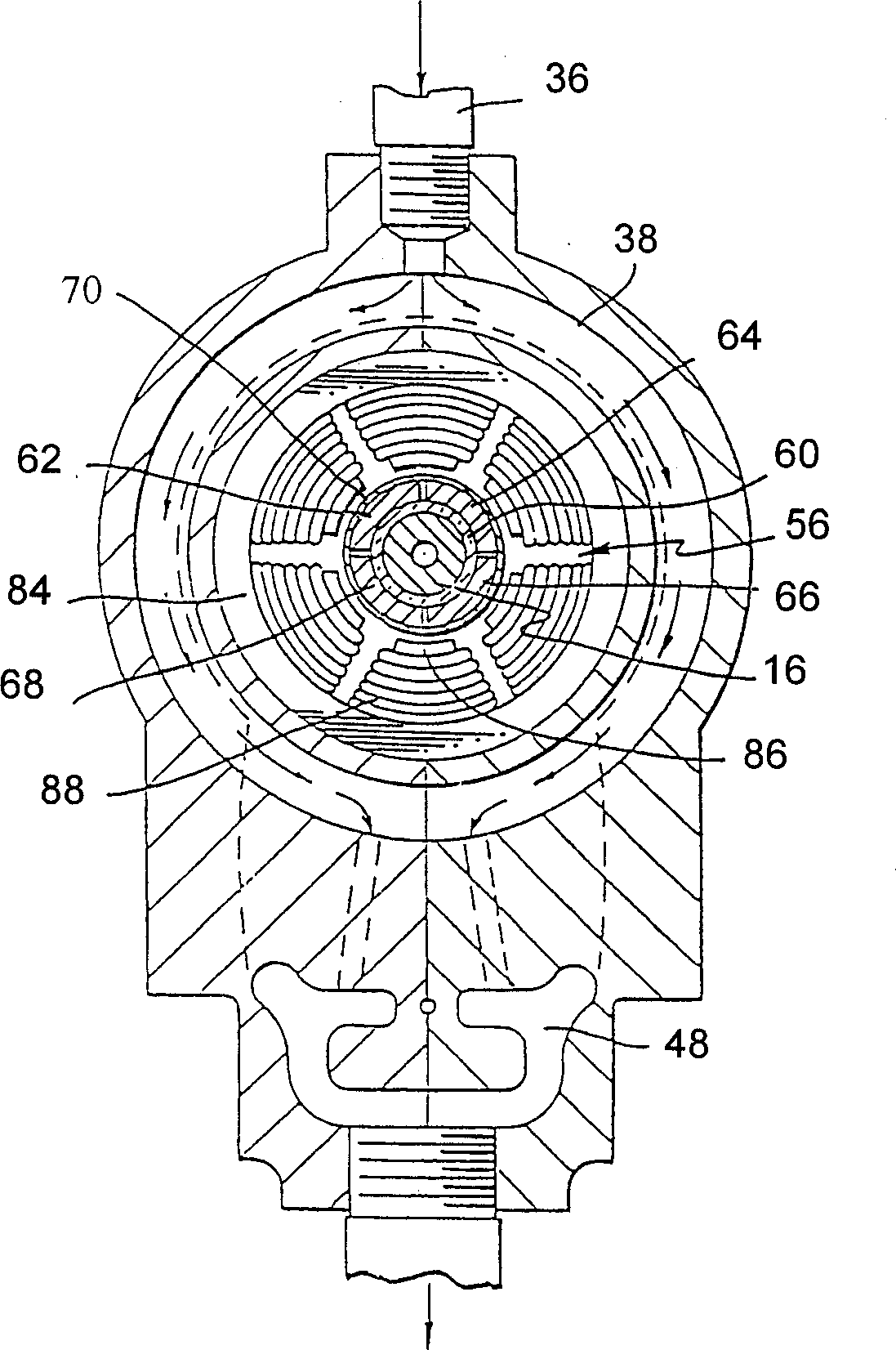 Turbocharging system with internally-fitted assisting electric motor and cooling system thereof