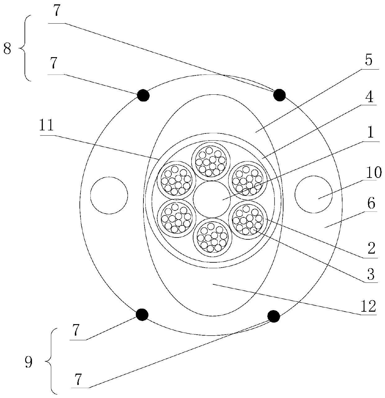 An easy-to-open skylight optical cable and its manufacturing method