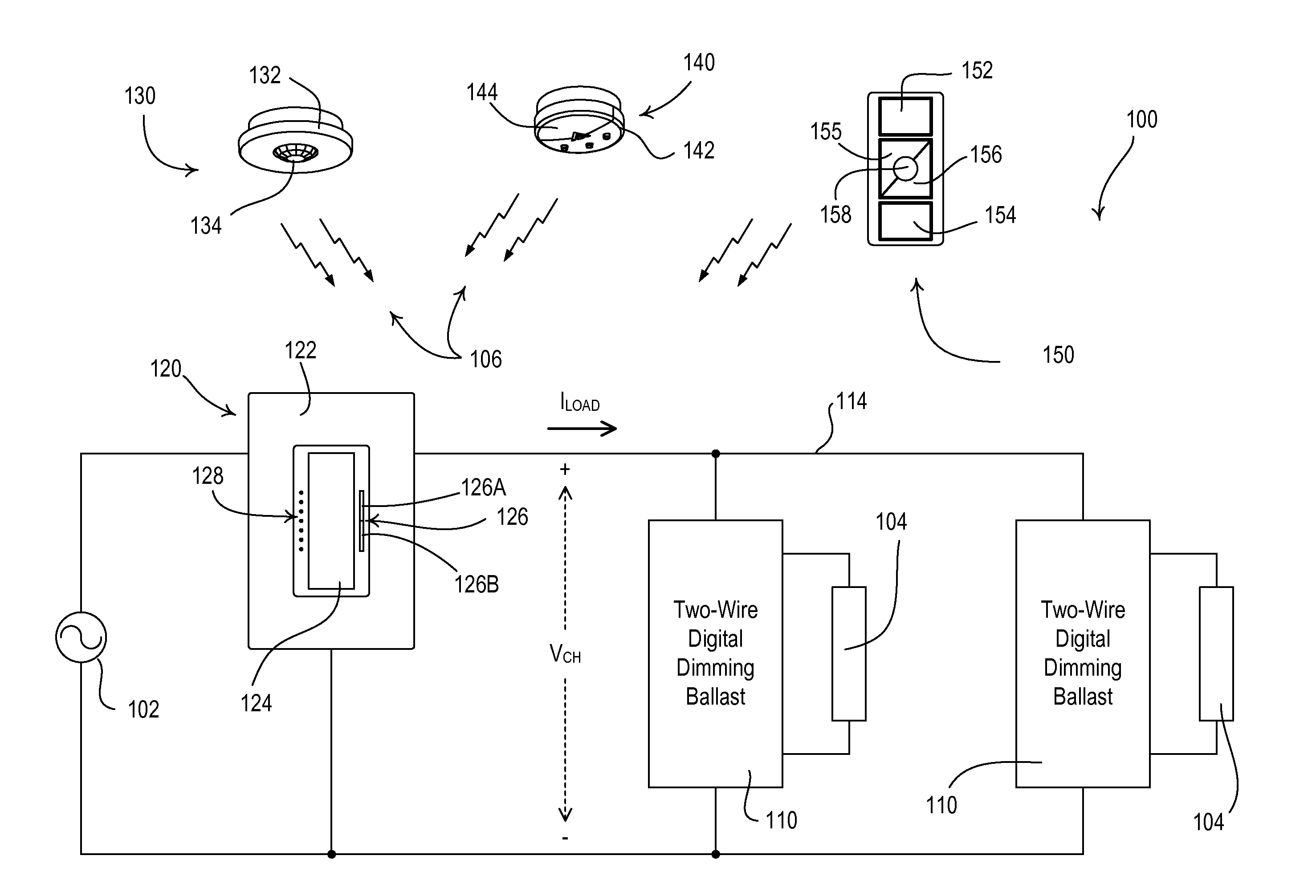 Digital load control system providing power and communication via existing power wiring