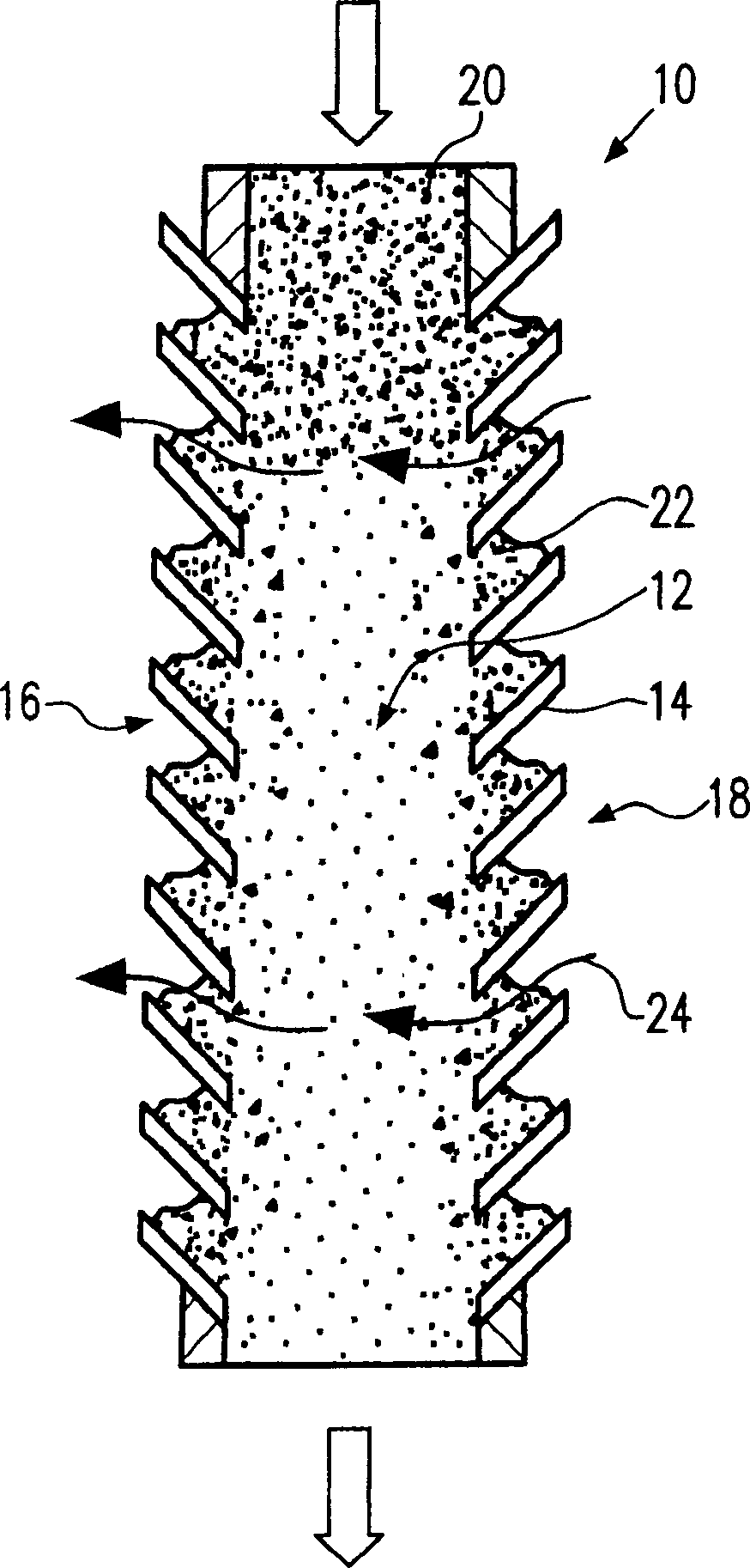 Method and device for separating materials