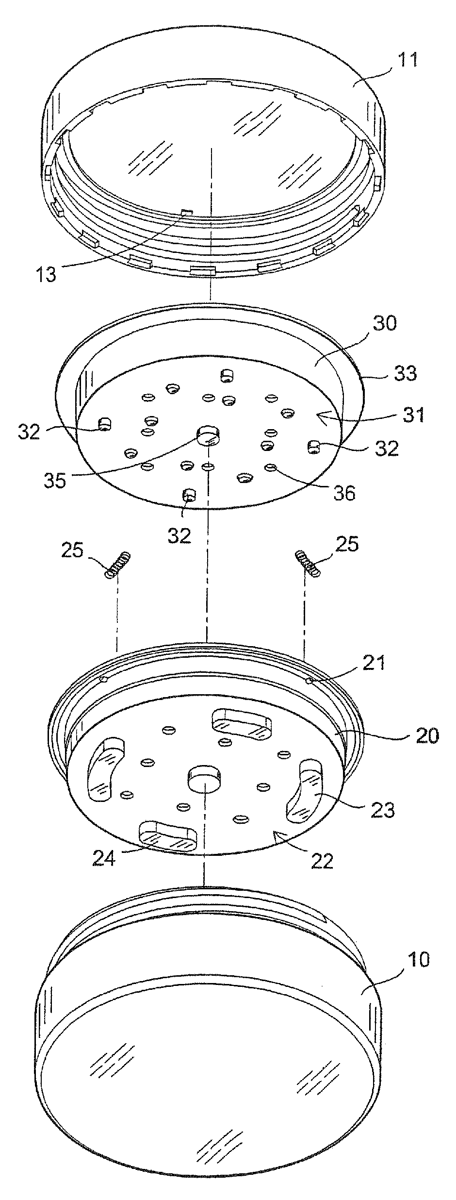 Automatic opening-and-closing discharging structure for a loose powder jar