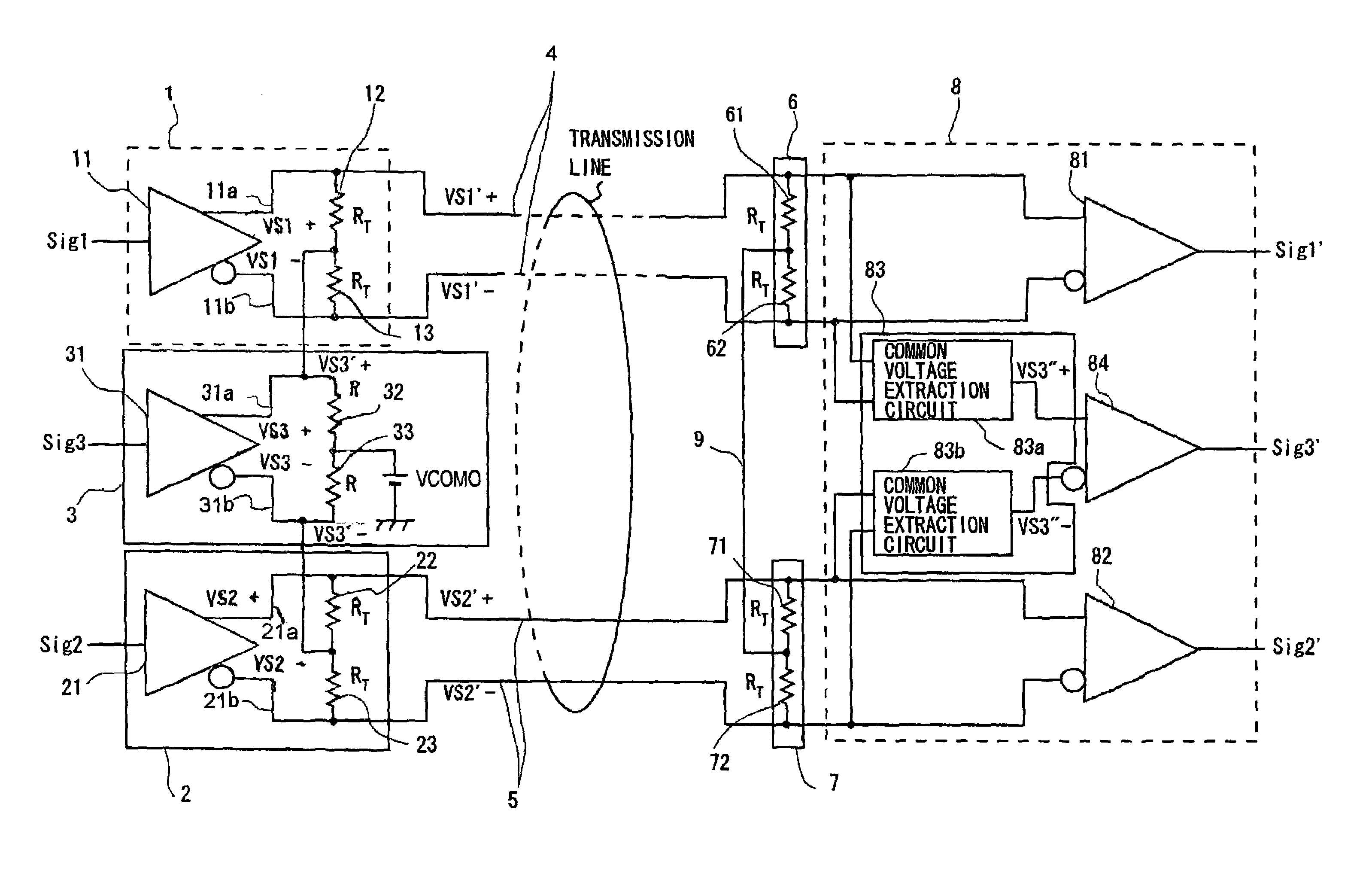 Differential signal receiving device and differential signal transmission system