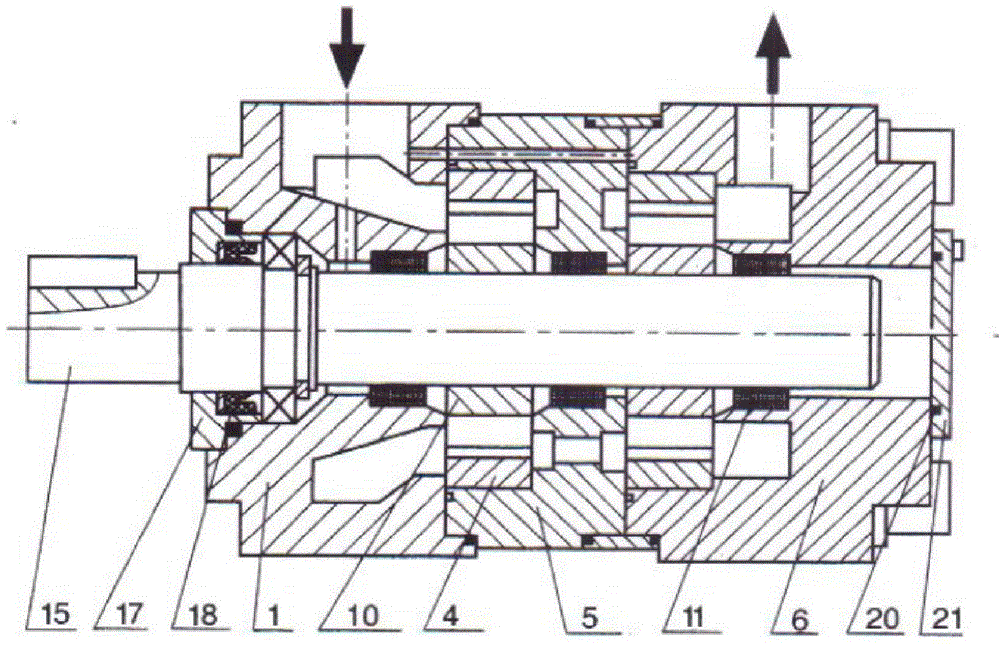 Low-noise long-life turning internal gear pump and manufacturing method thereof