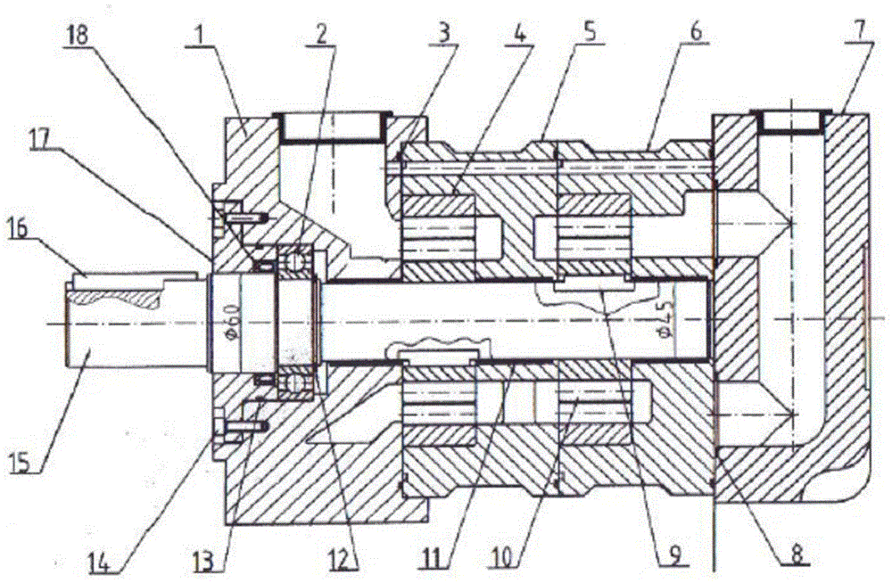 Low-noise long-life turning internal gear pump and manufacturing method thereof