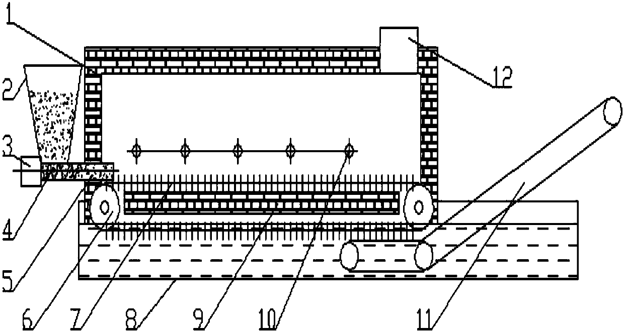 Device for curing heavy metals by means of high-temperature sintering charcoal