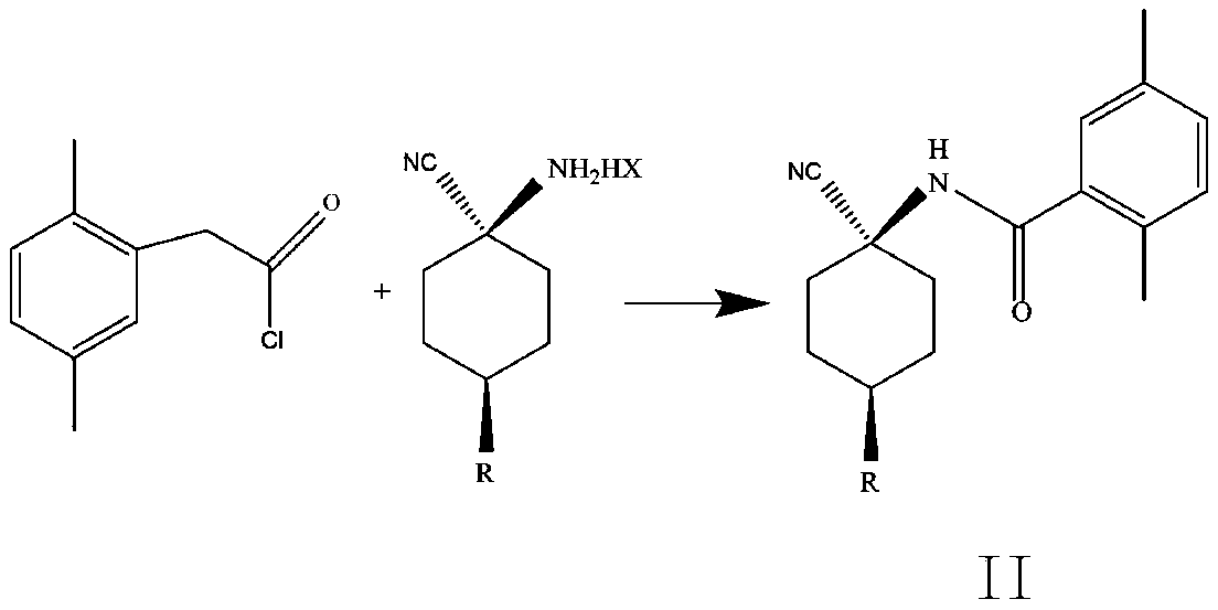 Cis-para-substituted cyclohexylamino nitrile salt and preparation method therefor