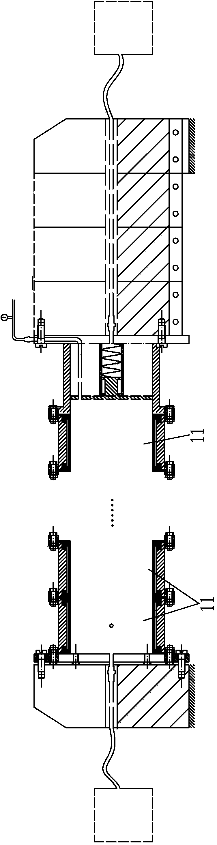 Pressurized grouting test device and method for rock specimens