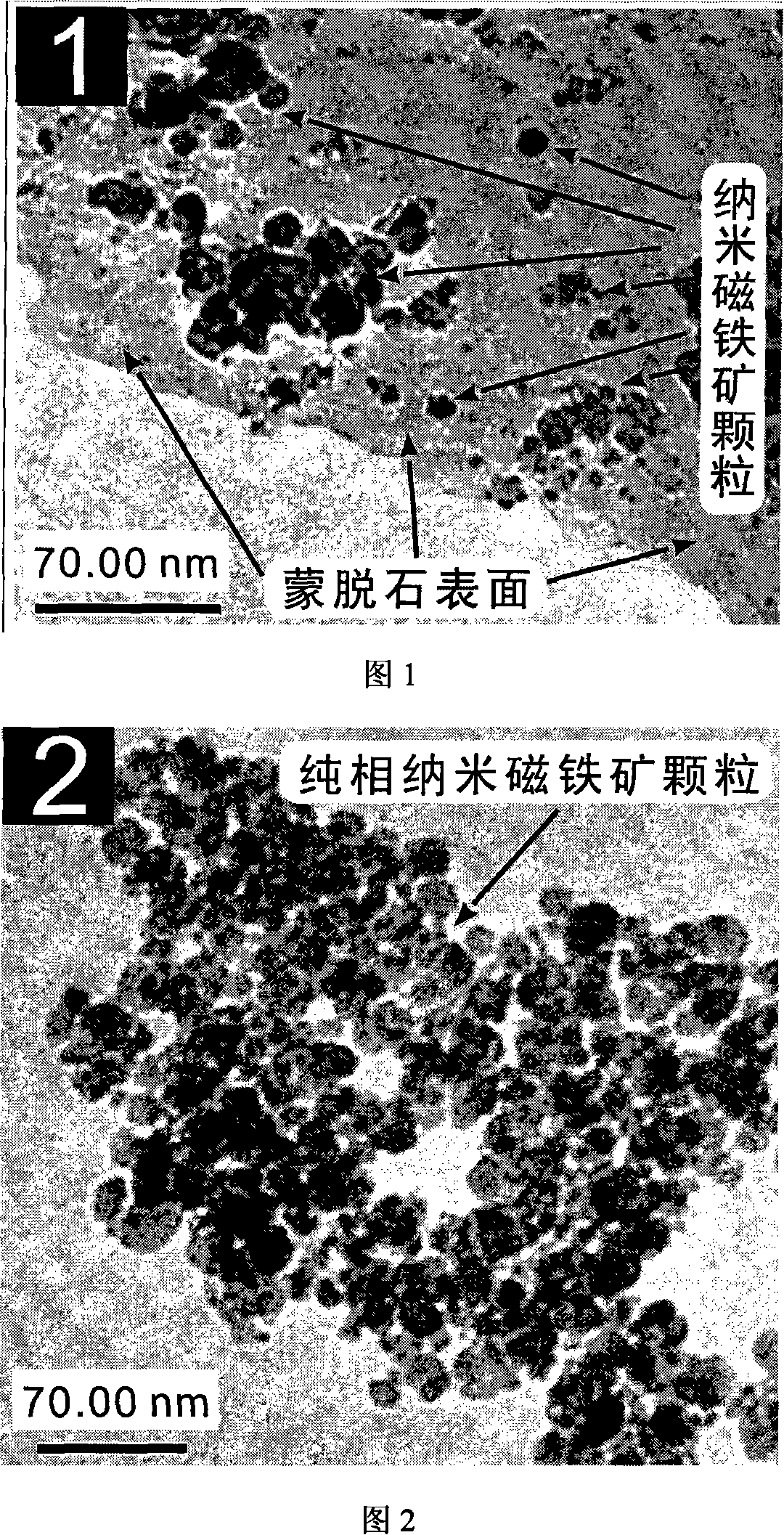 Method for treating Cr6+ in waste water and method for preparing montmorillonite-base nano magnetite used thereof