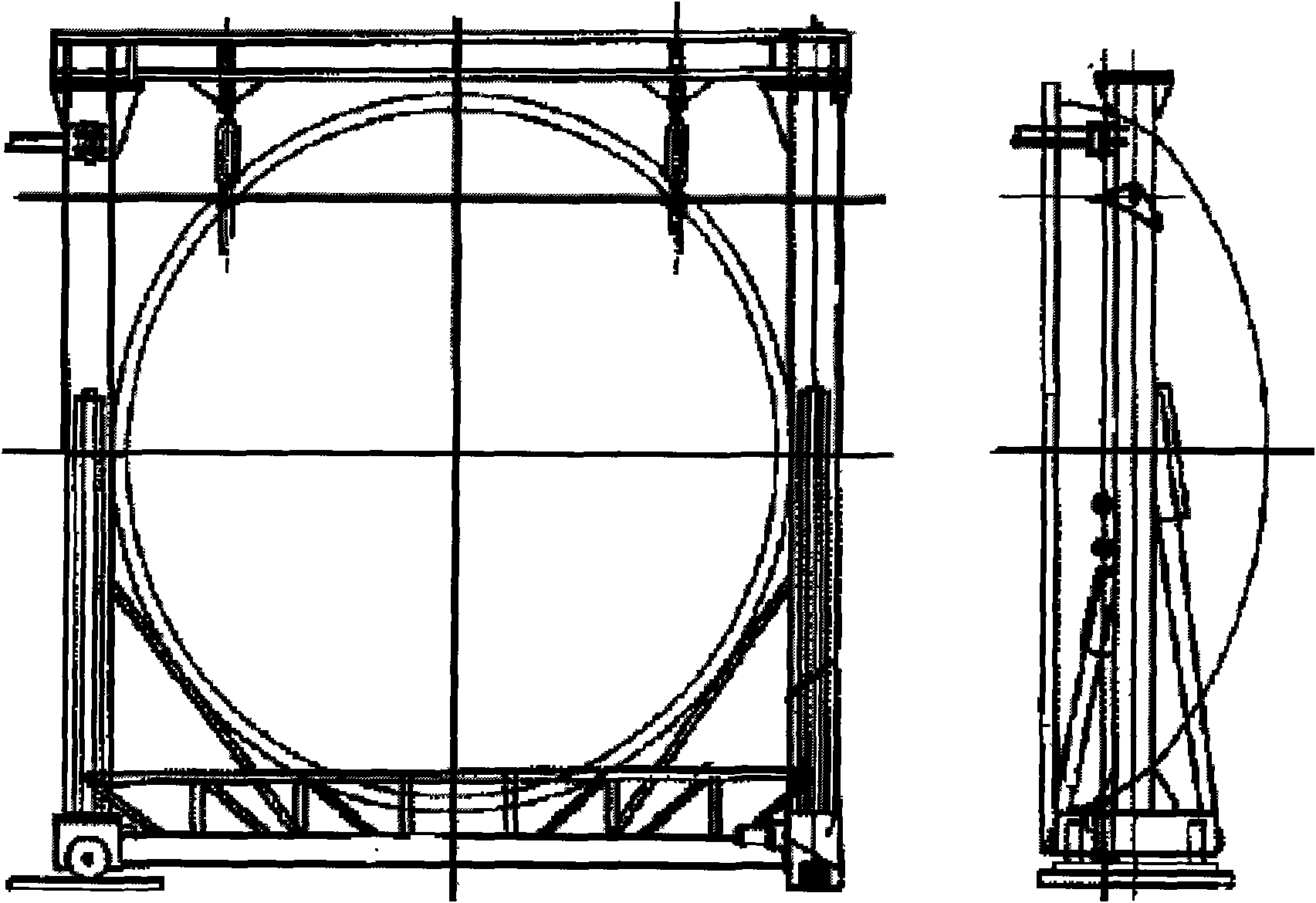 Double-cylinder articulated gate mechanism