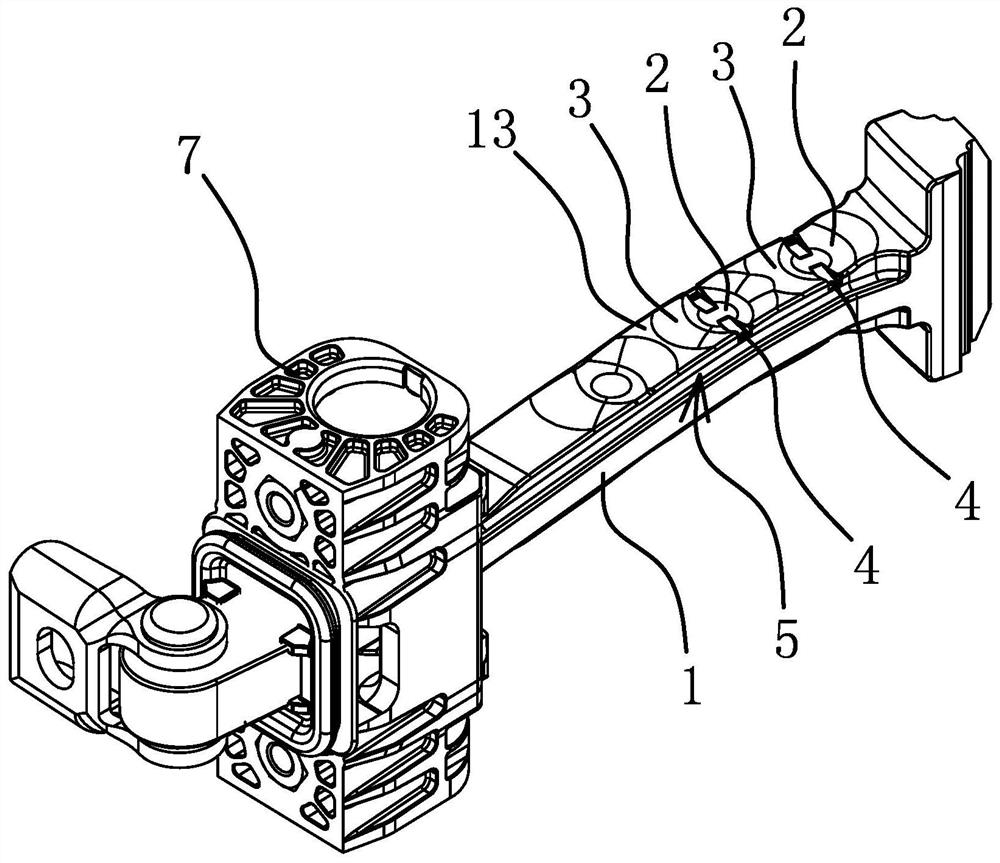 A dust discharge structure for a door opening limiter