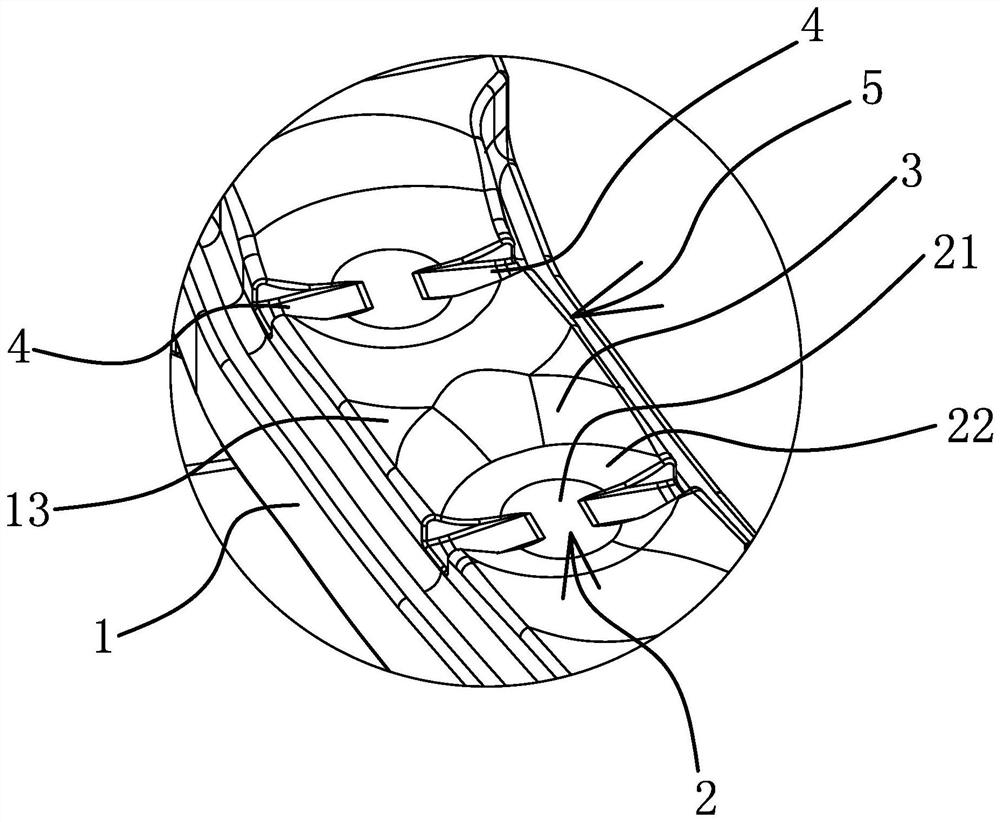 A dust discharge structure for a door opening limiter