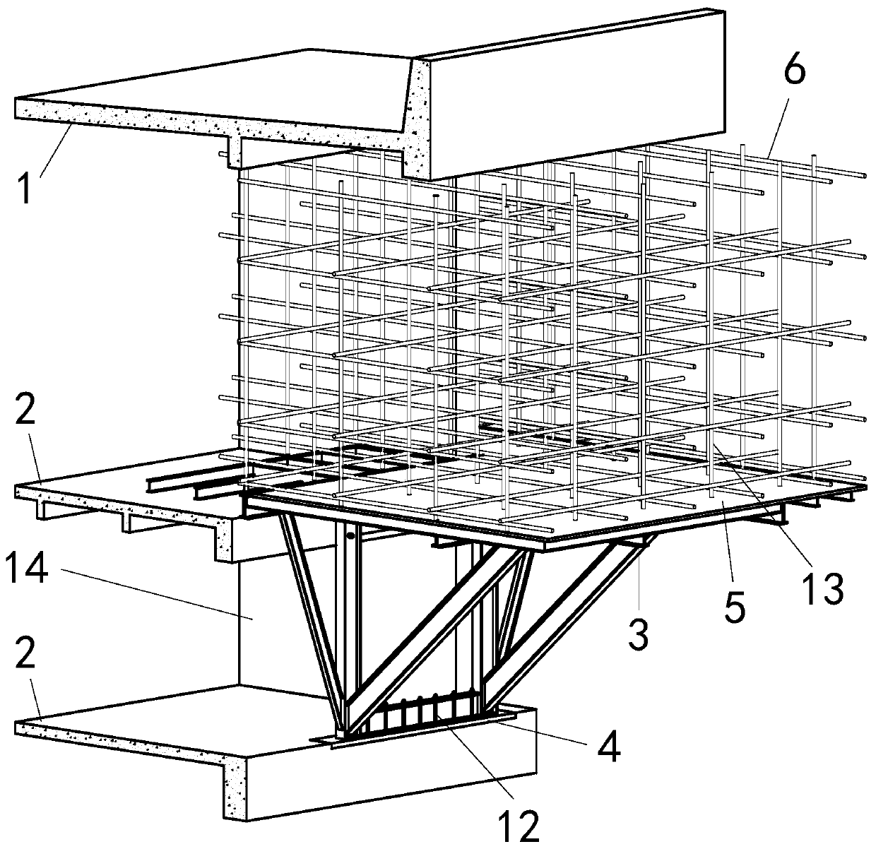 Construction method and construction platform for high-rise building cantilever structure layer