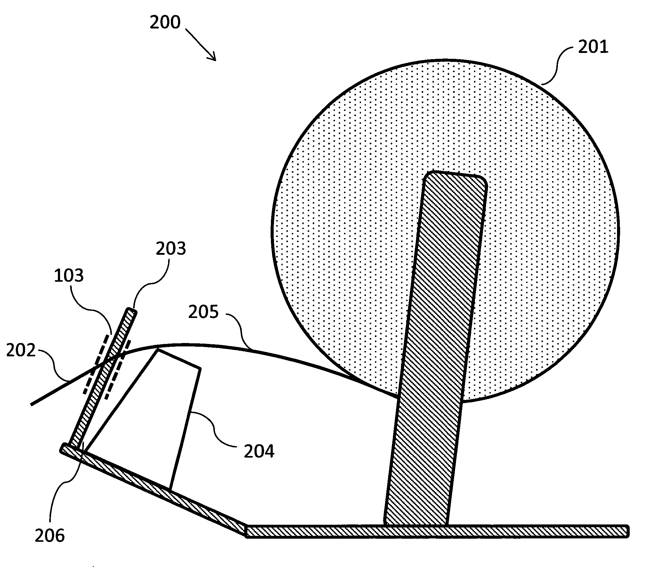 Bag opener component for plastic bag dispenser