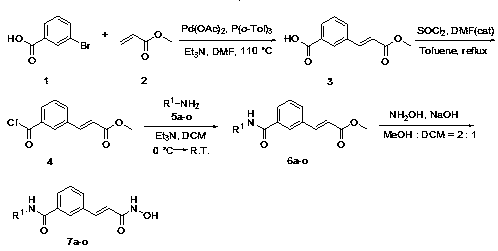 Belinostat structural analogue with histone deacetylase inhibiting effect and application of belinostat structural analogue