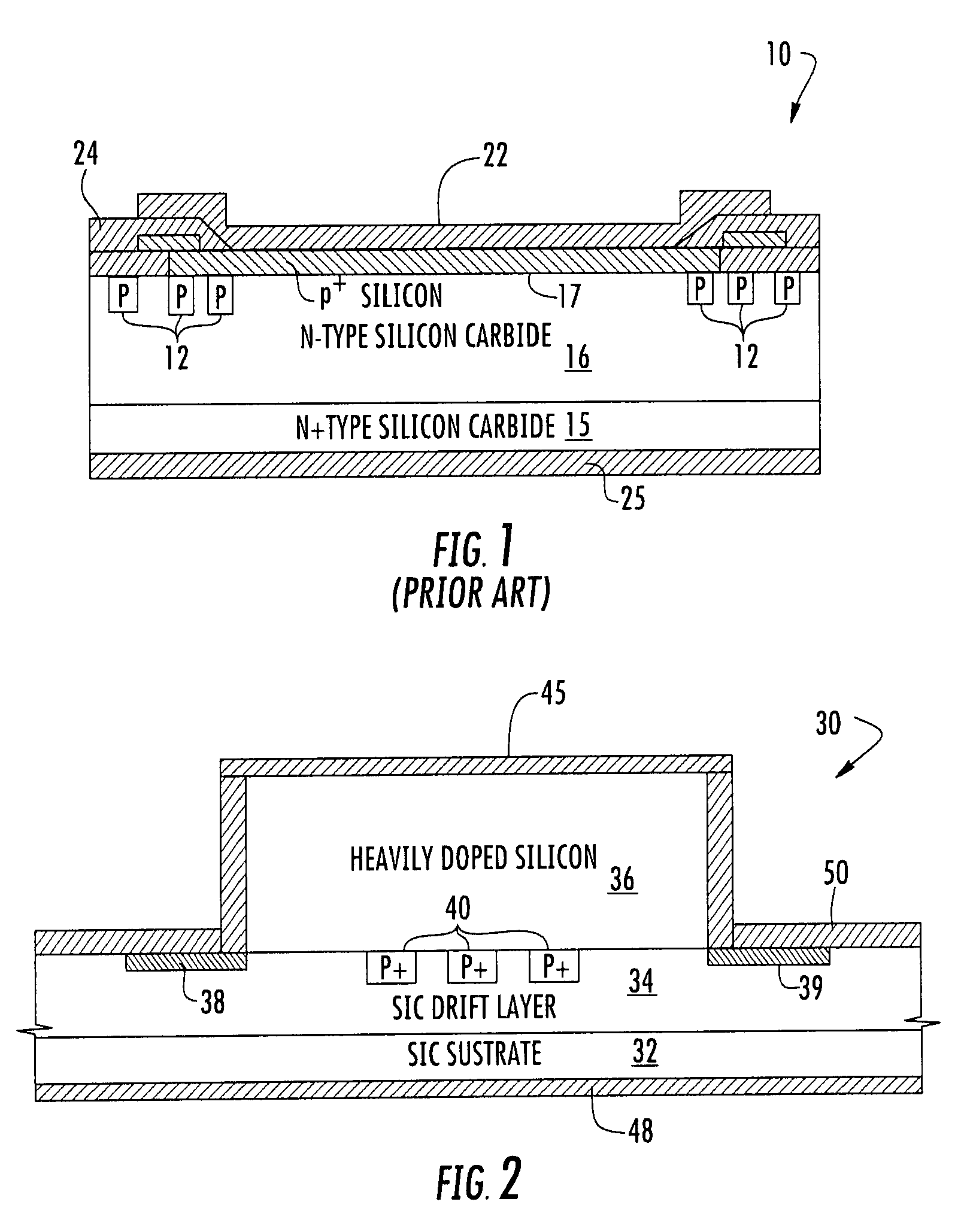 Schottky Diode Structure with Silicon Mesa and Junction Barrier Schottky Wells