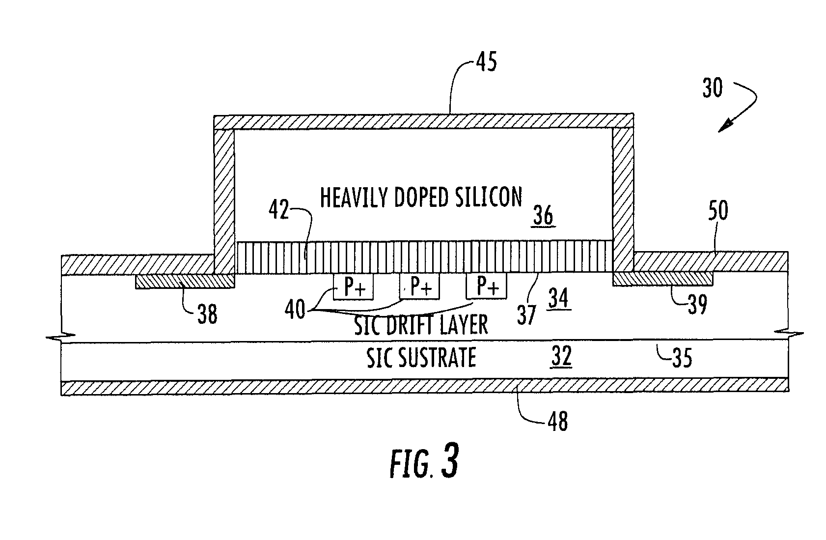 Schottky Diode Structure with Silicon Mesa and Junction Barrier Schottky Wells