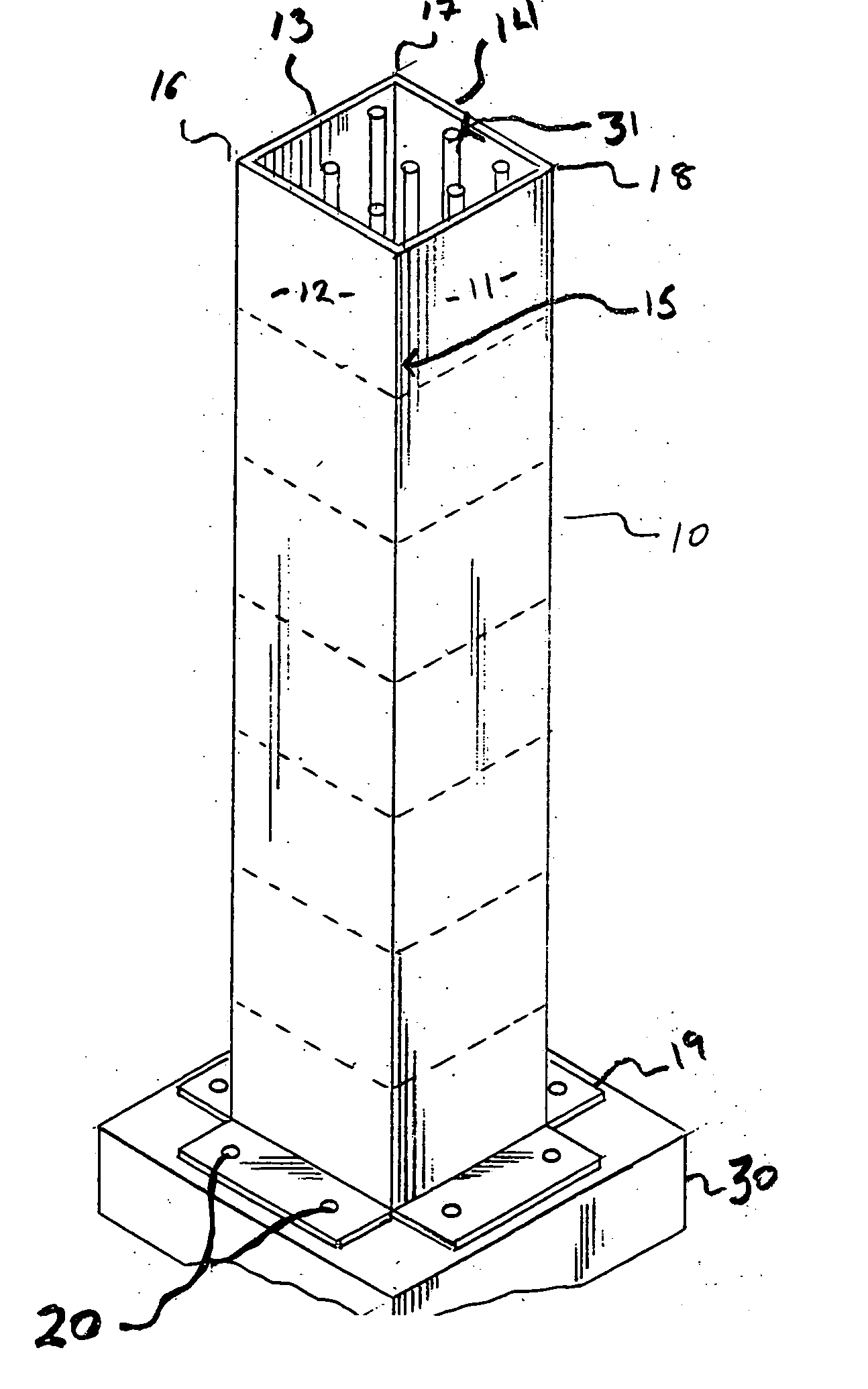 Forming apparatus and method for constructing concrete columns
